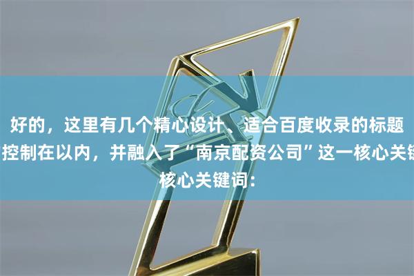 好的，这里有几个精心设计、适合百度收录的标题，均控制在以内，并融入了“南京配资公司”这一核心关键词：
